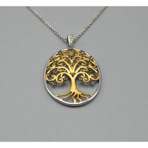 Kay Tree of Life Pendant Necklace Vermeil 925 JWBR KA1772 11" Sterling Silver